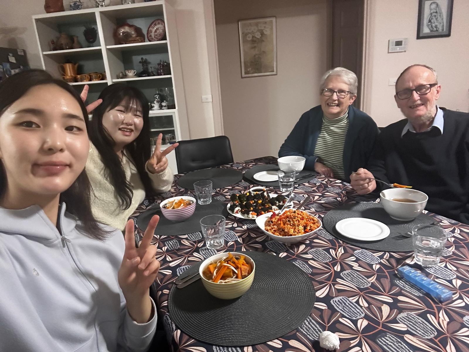 Korean students with Liz Faber's parents.jpg