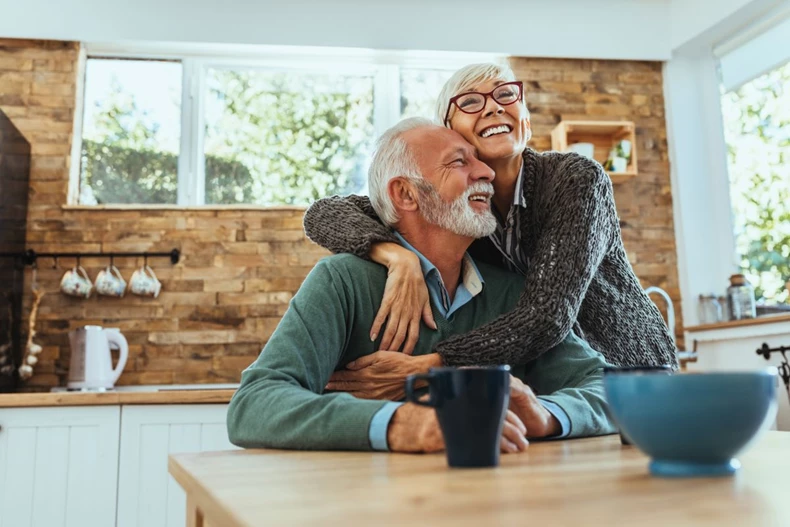 senior couple at home